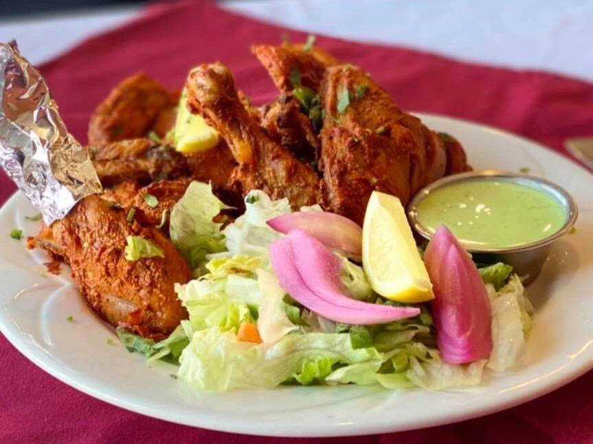 Tandoori Chicken at Shahi Flames Winnipeg - Juicy chicken roasted in traditional clay oven